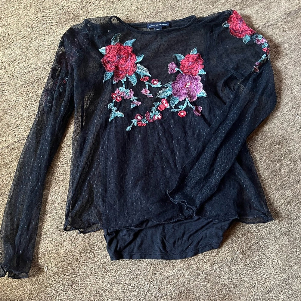 Mesh floral top